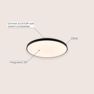 Astrid 21.25" Modern Minimalist Iron Circle Integrated LED Flush Mount - JONATHAN Y